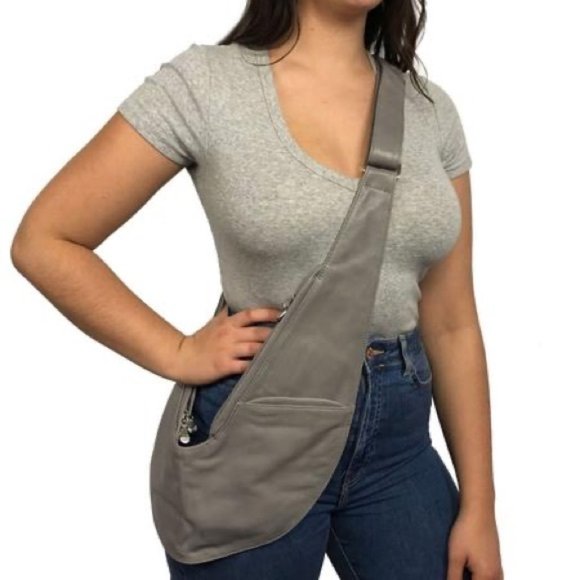 Sash Bag Handbags - Sash Bag | Distressed Gray Classic Leather Sash Bag